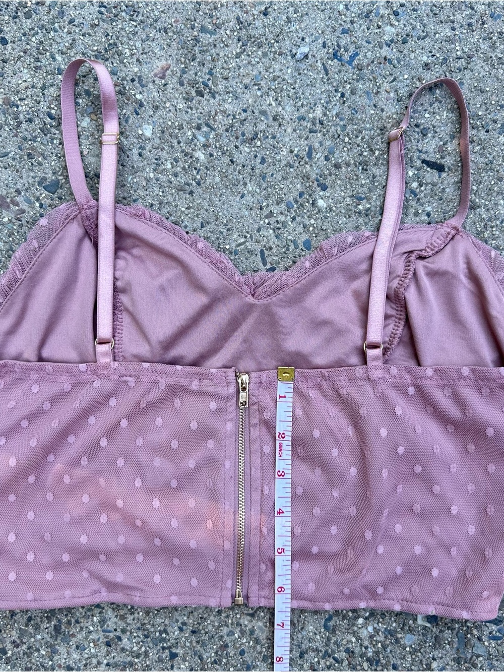 Pink Ruched Polka Dot Two-Piece Crop Top & Skirt Set Medium - Picture 8 of 13